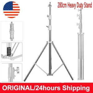 US 2.8m Stainless Steel Heavy Duty Light Stand Tripod For Godox Aputure Light - Picture 1 of 15