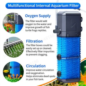 Bomba de agua sumergible filtro pecera acuario interno 4 en 1 800L/H oxígeno - Imagen 1 de 11