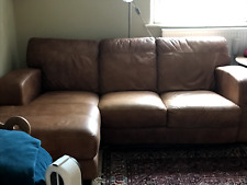 DFS  tan leather corner sofa. used good condition. Right hand chaise.