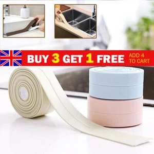 Waterproof Self-Adhesive Wall Sink Caulk Strip Sealing Tape for Home Bathroom UK - Picture 1 of 15