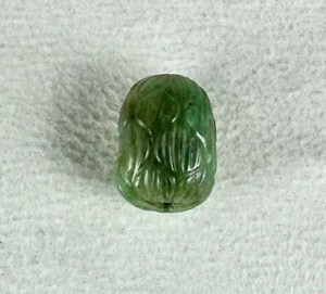 NATURAL UNTREATED EMERALD CARVED BEAD 28.63 CARAT GEMSTONE FOR DESIGNING PENDANT - Picture 1 of 5