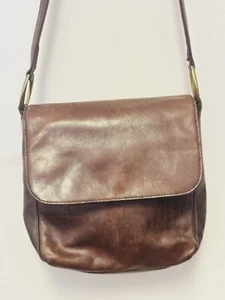 COLETTA LEATHER SHOULDER/CROSS BODY HANDBAG Brown - Picture 1 of 7