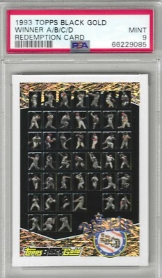 1993 Topps Black Gold ABCD (Unredeemed) Redemption Card - PSA 9 - Image 1 of 2