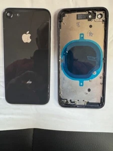 Replacement Glass Back Housing Battery Cover Frame For iPhone 8 Black NEW - Picture 1 of 1