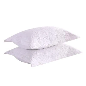 2-Piece Embroidered Pillow Shams Queen Decorative Microfiber Set Standard Size - Picture 1 of 96