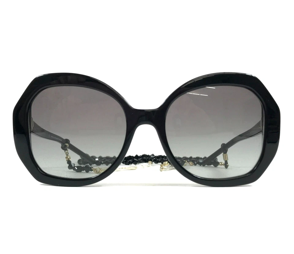 Giorgio Armani 太阳镜 AR8180 5001/11 闪亮黑色蝴蝶镜框带链条 — 第 1/4 张图片