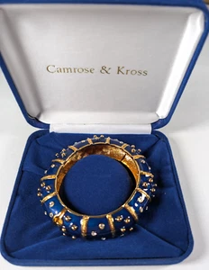 Camrose & Kross Jaqueline Kennedy Vintage Blue Rhinestone Bangle. Boxed. - Picture 1 of 6