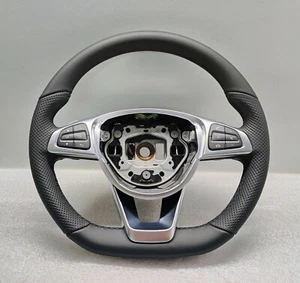 MERCEDES C218 CLS W222 AMG VOLANTE IN PELLE PIATTO W117 W176 A GLA - Foto 1 di 4