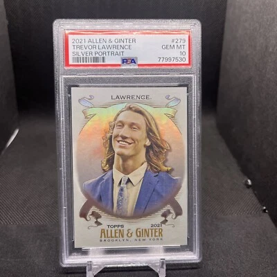 2021 Topps Allen & Ginter Trevor Lawrence Silver Portriat #279 PSA 10 GEM POP 11 - Image 1 of 4