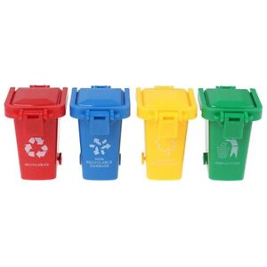 Kid 4pcs/set Trash Can Toy Garbage Truck Cans Curbside Vehicle Bin Toys Mini