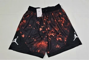 Nike Air Jordan Dri-FIT Diamond Printed Shorts Black Red Bred DD0850-010 Men L - Picture 1 of 14