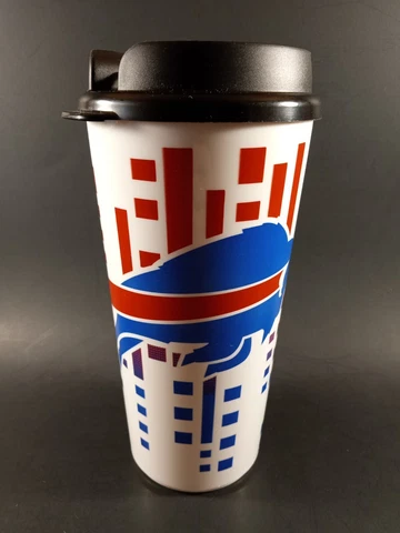 Buffalo Bills 32 oz Whirley Plastic Tumbler Travel Cup New Cover
