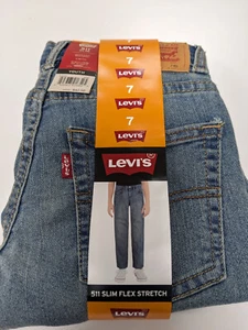 LEVI's 511 Boys' Slim Fit Jeans Flex Stretch Size 7 Youth Adjustable Waist - Picture 1 of 3