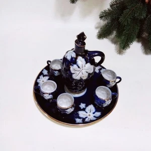 Vintage ukraine antique porcelain decanter with stopper, serwing bowl and 6 shot - Picture 1 of 21