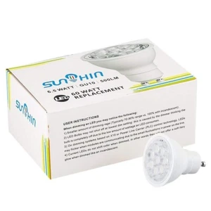 SUNTHIN 5 Pack Dimmable GU10, 500lm Output, 60W LED Light Bulbs - Picture 1 of 2