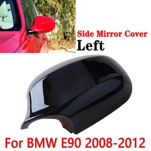 For BMW LCI E90 328i 335i 2009-2011 Gloss Black Textured Mirror Cover Cap Left ， - Picture 1 of 6