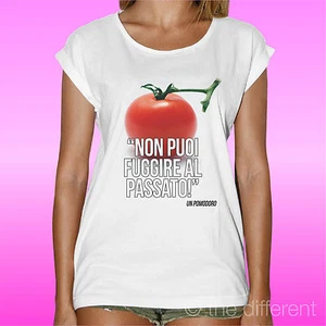 T-SHIRT DONNA " CITAZIONE DIVERTENTE UN POMODORO" IDEA REGALO ROAD TO HAPPINESS - Picture 1 of 1