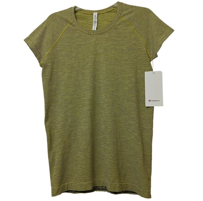 Lululemon Swiftly Tech Manga Corta 2.0 Mujer 12 Calce Ajustado Amarillo LW3FRMS NUEVO Foto 1 de 4