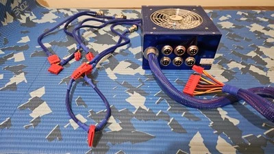 Hiper Type R 580 Watt PC Power Supply Metallic Blue W/ Modular Cables - Image 1 of 4