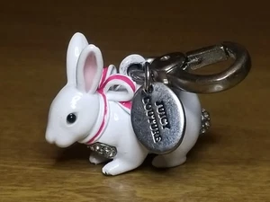 Juicy Couture Limited Edition Vintage 2012 White Enamel Pink Ribbon Rabbit Charm - Picture 1 of 12