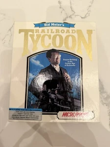 1990 Railroad Tycoon by Sid Meier Floppy Disk 5.25 IBM Micro Prose PC Video Game - Picture 1 of 10