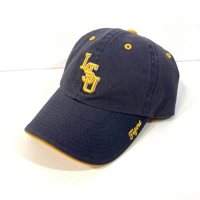 LSU TIGERS HAT dark gray-ish navy blue yellow relaxed-fit dad cap men/women VGC - Image 1 of 4