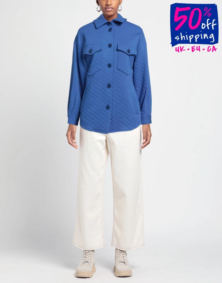 RRP€150 VICOLO sovracamicia taglia unica trapuntata maniche lunghe Made in Italy - Immagine 1 di 4