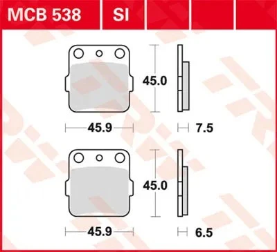 Plaquettes de frein tout-terrain frittées série Si Trw Honda Trx 500/atc... - Photo 1/1