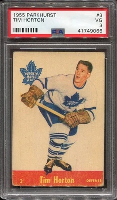 1955-56 Parkhurst #3 Tim Horton Toronto Maple Leafs - PSA 3 VG  - Image 1 of 2