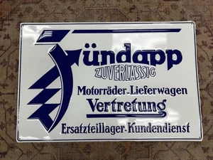Zündapp seltenes Blechschild German Motorcycles mit Ferdinand Porsche Krawatten - Bild 1 von 15