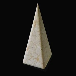 Table Marble Pyramid Botticino Home Design 6X6X16H - Picture 1 of 1