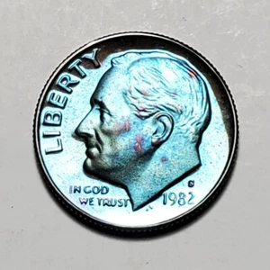 Moneda de diez centavos Roosevelt 1982 S tono sin circular #C6977 - Imagen 1 de 2