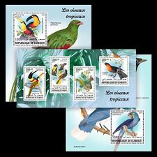 Timbres MNH Oiseaux Tropicaux 2023 Djibouti M/S + 2 S/S
