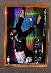 2010 Topps Chrome Gold Refractor #171 Eric Young Jr /50