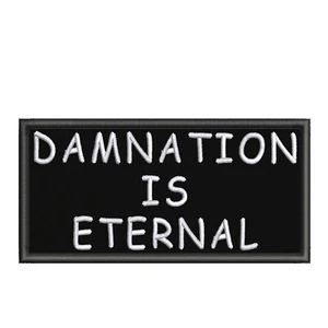 Parche Damnation Is Eternal 4" bordado apliques plancha dichos divertidos sombríos - Imagen 1 de 11