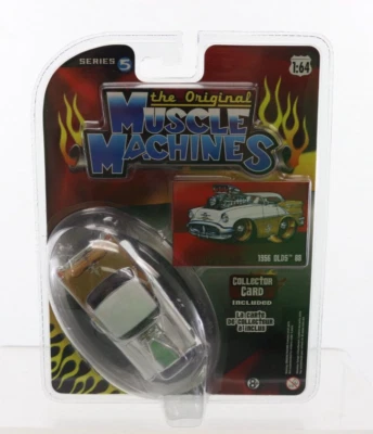 ORIGINAL MUSCLE MACHINES 1956 Olds 88 Gold & White Real Riders Series 5 '56 NIP - Image 1 of 4