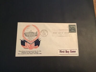 FDC 1938 #809 GRANDY Cachet WHITE HOUSE 4 1/2 Cent Stamp  - Image 1 of 2