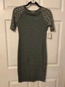 LULAROE Women’s NWT Julia Multicolor On Gray Knee Length Shirt Dress Size XXS - Bild 1 von 6