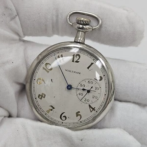 VINTAGE WALTHAM ROYAL GENT'S IN NICKEL WADSOWRTH CASE USA MECHANICAL STEM WIND - Picture 1 of 12