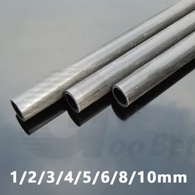 1/2/3/4/5/6/8/10mm Pultruded Carbon Fibre Round Tube RC Car Boat Plane Model DIY - Image 1 of 4
