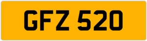 GFZ 520 G 3x3 DATELESS PRIVATE NUMBER PLATE GAZ GAV GEO GUS GUY GRACE GEM GED GS - Picture 1 of 1
