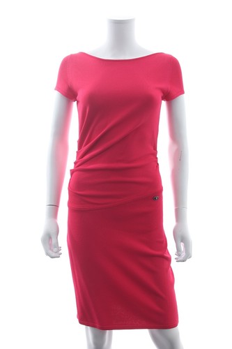 Mini abito Chanel lavorato a maglia elastica fucsia