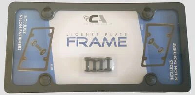 Kit de marco/pernos/tapas de matrícula ABS de plástico negro mate para auto-coche-camión Foto 1 de 4