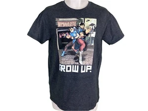 Men's Capcom Sz M "Grow Up" Street Fighter Dark Gray Graphic T-Shirt - Picture 1 of 6