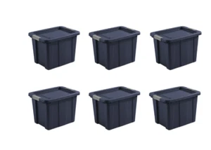 Sterilite 18 Gallon Latching Tuff1 Tote Plastic, Dark Indigo, Set of 6 - Picture 1 of 9