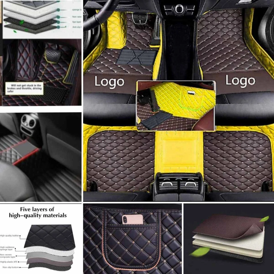 For Dodge Car Floor Mats Carpets Waterproof Custom Auto Pu Leather Liners Rugs - Imagem 1 de 4