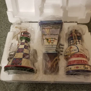 HTF Jim Shore Lighthouse Ornaments #4008192 Lighthouse Nautical 2007 MIB - Picture 1 of 2
