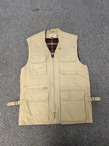 Vintage LL Bean Photography Vest Men's Small Beige Safari Fishing Cargo Utility - Picture 1 of 12