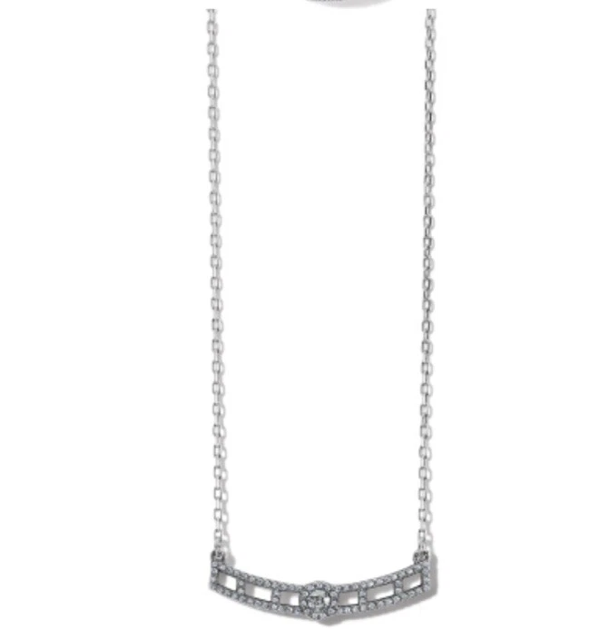 Brighton Illumina Bar Pendant Necklace Silver Crystal NWT $88 - Image 1 of 1