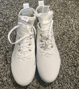Botines de fútbol Under Armour Spotlight Lux MC para hombre talla 9 blancos plateados - Imagen 1 de 4